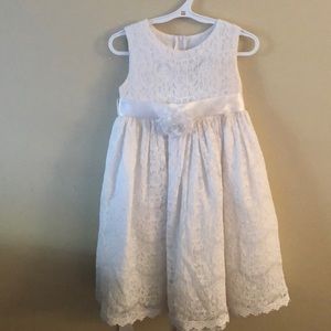 Toddler girl formal lace white dress